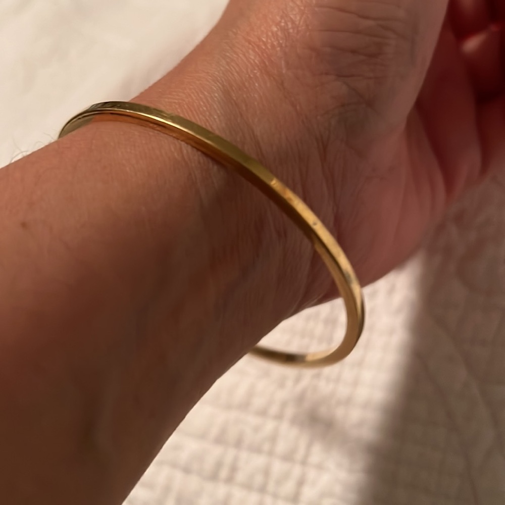 Beautiful 14k Dipped Gold Bangle - image 2